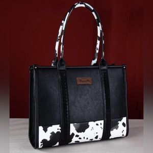 Wrangler cow print large tote